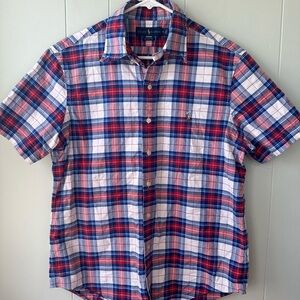 Ralph Lauren Blue Plaid Casual Button Down Shirt